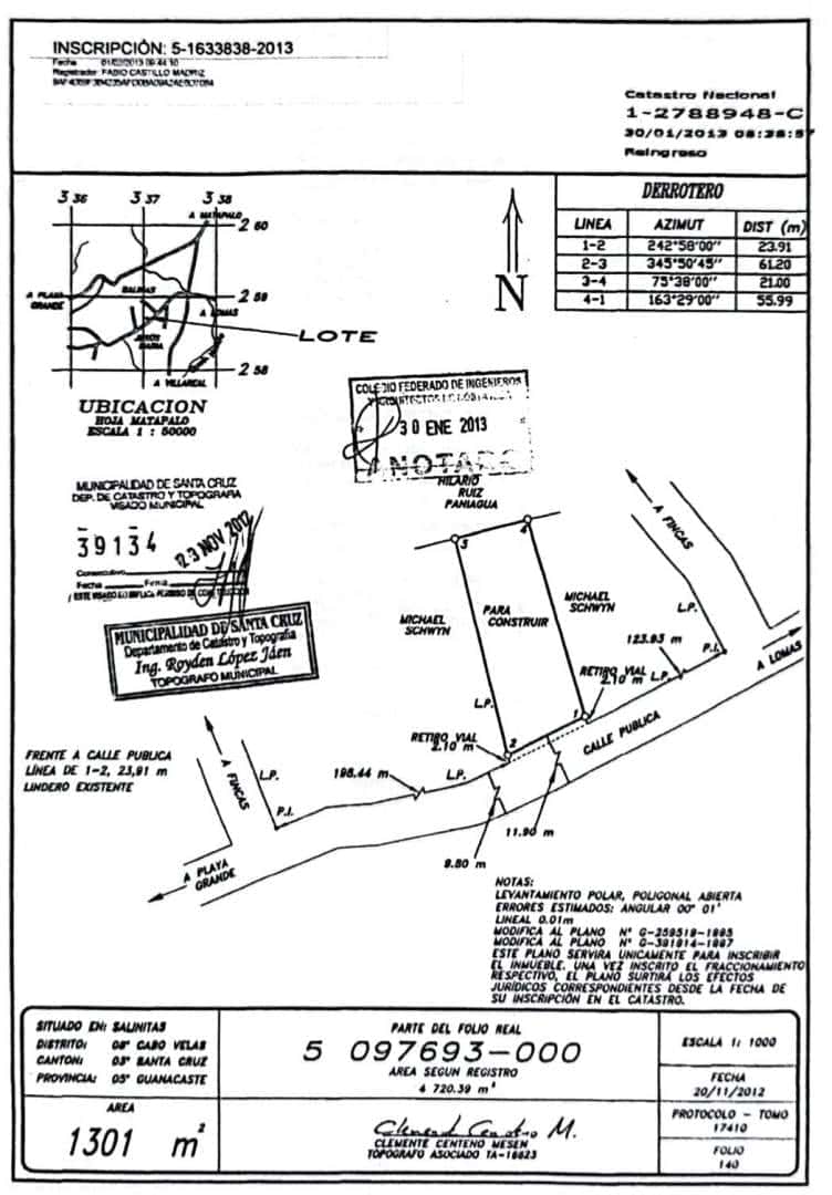 1300m² lot located less than 10 minutes from Playa Grande